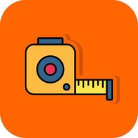 Tape Measure Filled Orange background Icon vector