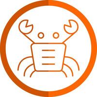 Crab Line Orange Circle Icon vector
