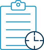 Waiting List Line Blue Two Color Icon vector