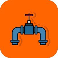 Pipes Filled Orange background Icon vector