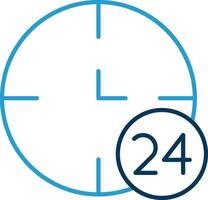 24 Hours Line Blue Two Color Icon vector