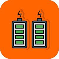 Batteries Filled Orange background Icon vector