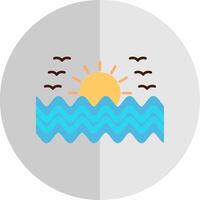 puesta de sol plano escala icono vector