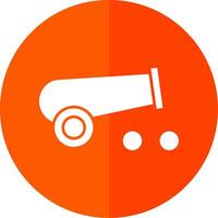 Cannon Glyph Red Circle Icon vector