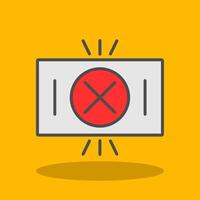 Red Card Filled Shadow Icon vector