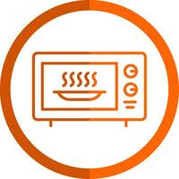 Microwave Line Orange Circle Icon vector