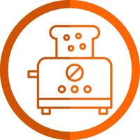 Toaster Line Orange Circle Icon vector