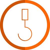 Hook Line Orange Circle Icon vector