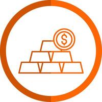 Ingots Line Orange Circle Icon vector