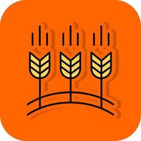 Wheat Filled Orange background Icon vector