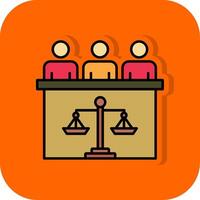 Corte jurado lleno naranja antecedentes icono vector