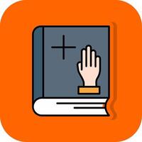 Oath Filled Orange background Icon vector