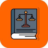 Law Book Filled Orange background Icon vector