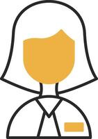Lady Teacher Skined Filled Icon vector
