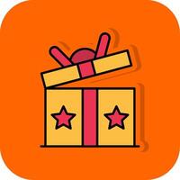 Gift Filled Orange background Icon vector