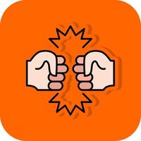 Fighting Filled Orange background Icon vector