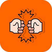 Fighting Filled Orange background Icon vector