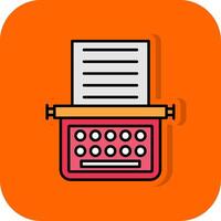 máquina de escribir lleno naranja antecedentes icono vector