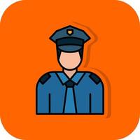 Policeman Filled Orange background Icon vector