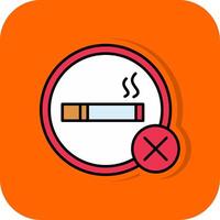 No Smoking Filled Orange background Icon vector