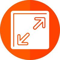 Resize Glyph Red Circle Icon vector