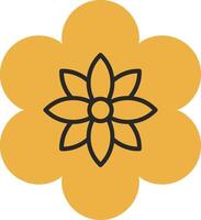 Flower Skined Filled Icon vector