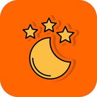 New Moon Filled Orange background Icon vector