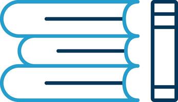 Book Stack Line Blue Two Color Icon vector