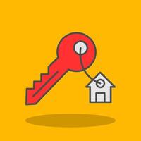 House Key Filled Shadow Icon vector