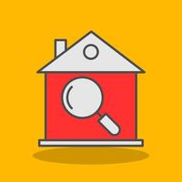 House Inspection Filled Shadow Icon vector