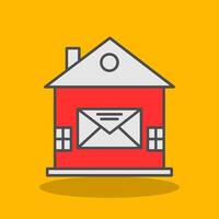House Mail Filled Shadow Icon vector