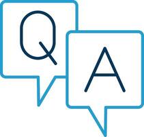 Question And Answer Line Blue Two Color Icon vector