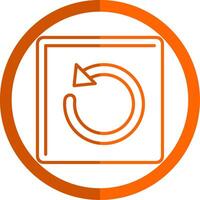 Undo Line Orange Circle Icon vector
