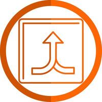 Split Line Orange Circle Icon vector