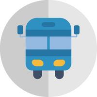 colegio autobús plano escala icono vector