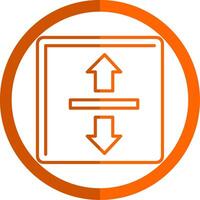 Up Down Line Orange Circle Icon vector