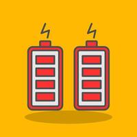 Batteries Filled Shadow Icon vector