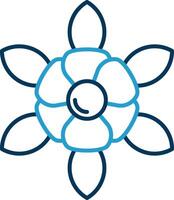 Daffodil Line Blue Two Color Icon vector