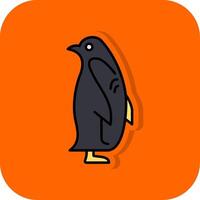 Penguin Filled Orange background Icon vector
