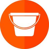 Bucket Glyph Red Circle Icon vector