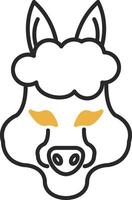 Alpaca Skined Filled Icon vector