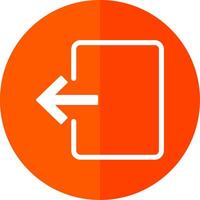 Exit Door Glyph Red Circle Icon vector