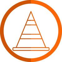 Cone Line Orange Circle Icon vector