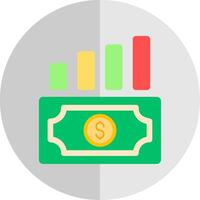 dinero crecimiento plano escala icono vector