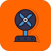 Fan Filled Orange background Icon vector