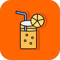 Lemonade Filled Orange background Icon vector