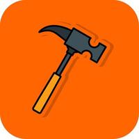 Hammer Filled Orange background Icon vector