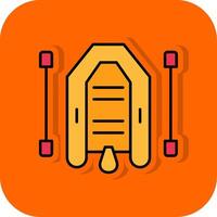 Raft Filled Orange background Icon vector