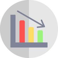 Line chart Flat Scale Icon vector