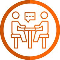 Meeting Line Orange Circle Icon vector
